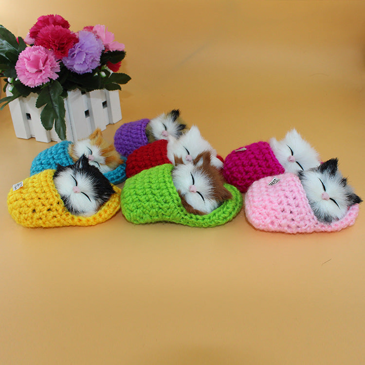 heya 10cm baby boy girls toys Super Cute Simulation Sounding Shoe Kittens Cats Plush Toys decoration Kids Appease Doll birthday gift