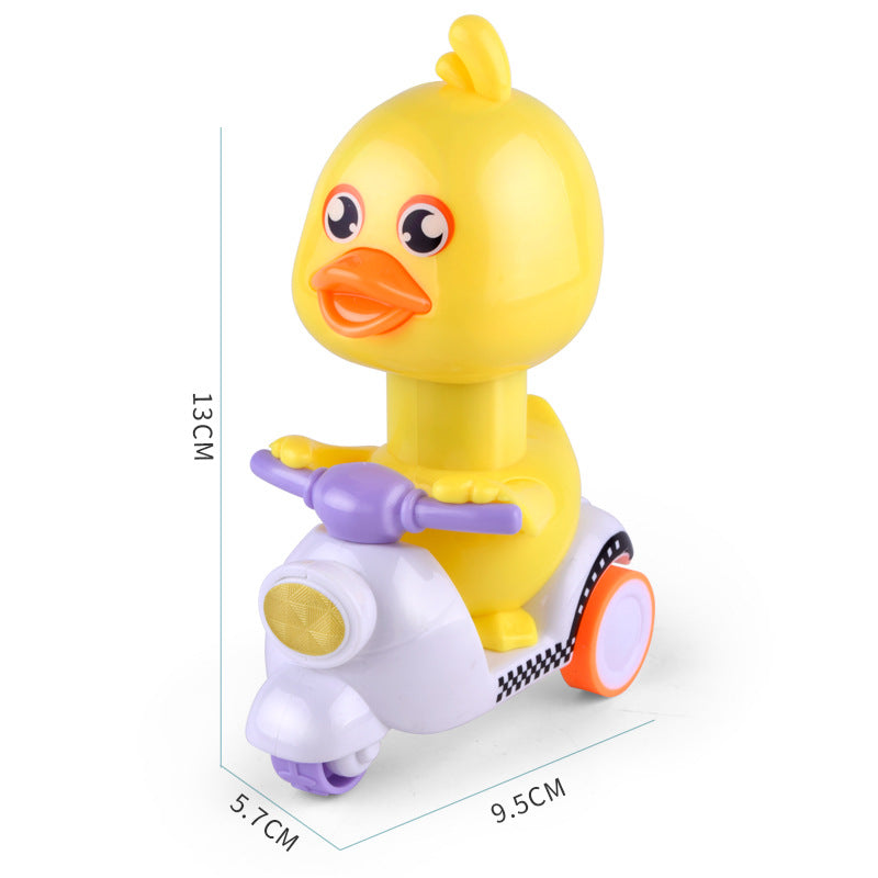 Press the little yellow duck cartoon inertia car motorcycle return car children's popular toy