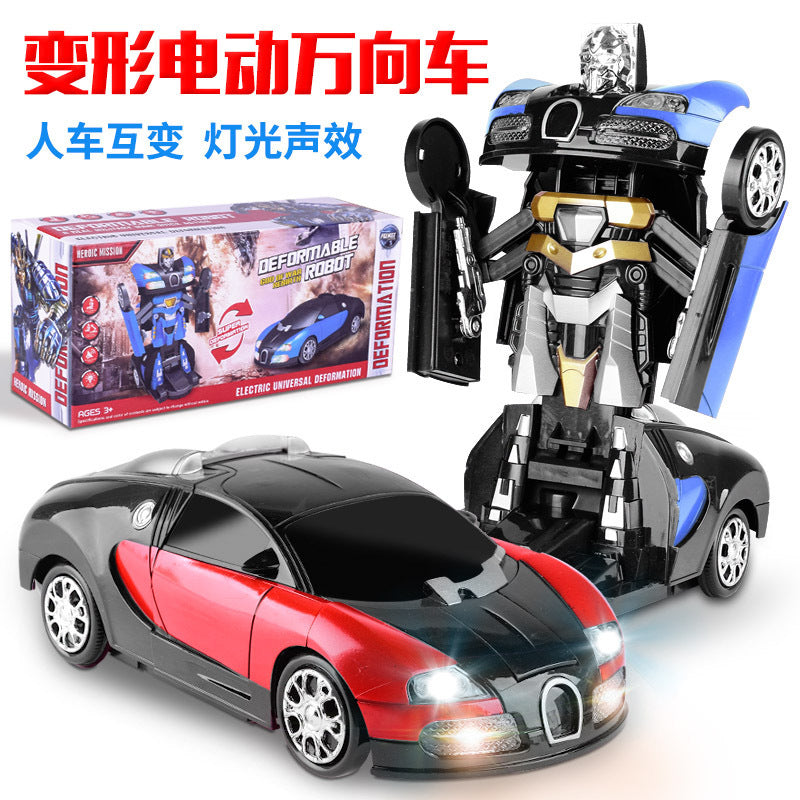 Children's car deformable vehicle toy universal electric toy car popular style model deformation robot