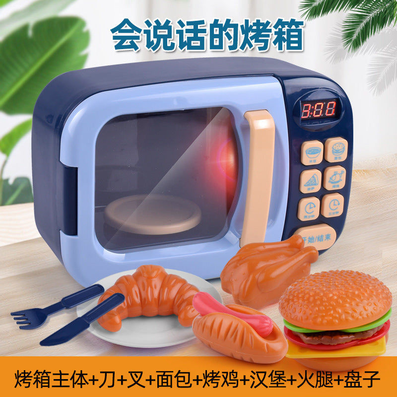 New children's plasticine mini kitchen simulation of small appliances oven microwave toys