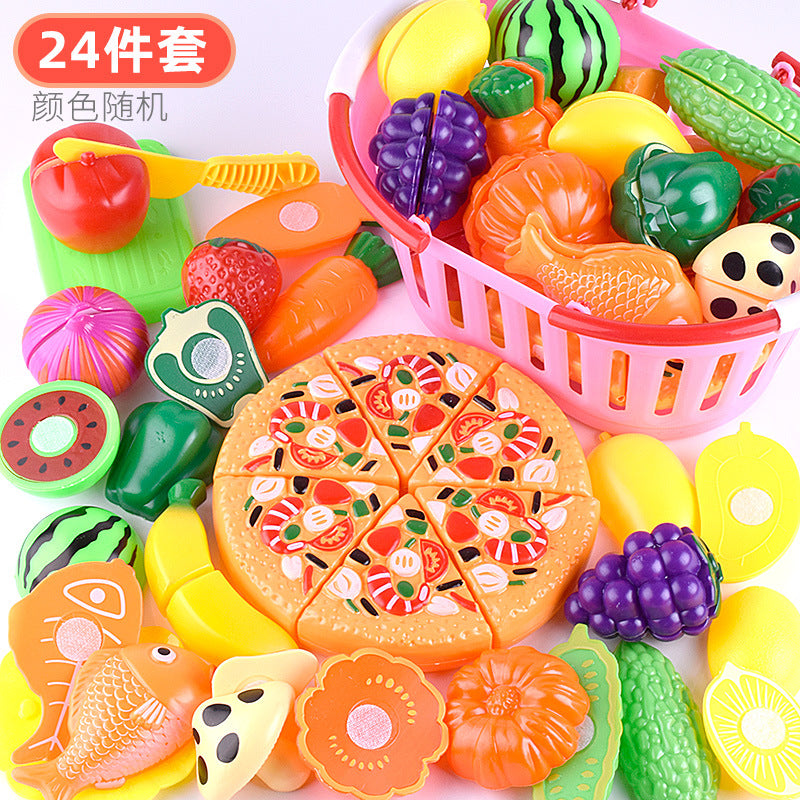 Children's fruit cutting Music Kitchen cake vegetable cutting fruit toy girl simulation family toy set