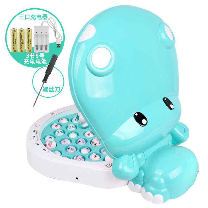 Children's electric fishing USB charging magnetic Diaoyutai parent-child game fishing pool toy postage generation