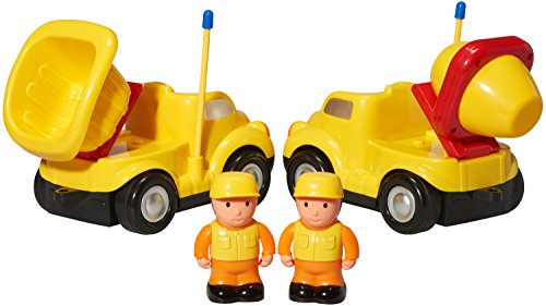 Pack of 2 Construction Cartoon R/C Toys Cement Truck and Dump Truck Radio Control Toys for Kid