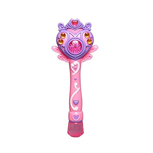 Princess Bubble Stick Toy Electronic Automatic Light Wand Maker Machine Outdoor Bubbles Gun Music Pink Color