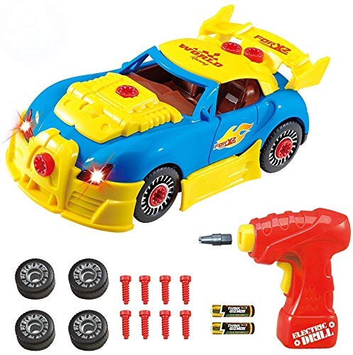 Take Apart Toy Racing Car – Construction Toy Kit For Kids – Build Your Own Car Kit (Version 2!!) – 30 Take Apart Pieces With Realistic Sounds & Lights By ThinkGizmos (Trademark Protected)