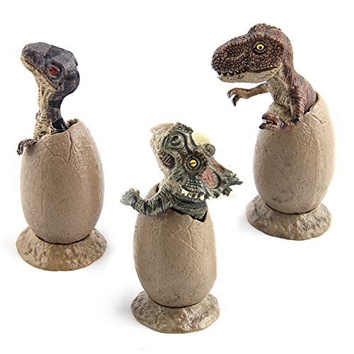 3 Pcs/Set Dinosaur Eggs Model Tyrannosaurus Velociraptor Triceratops Hatching Educational Toy for Kids