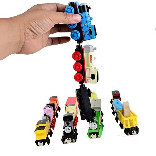 5pcs/lot Wooden Magnetic Thomas Circus Train Donald Lady Gordon and Friends Lorry Track Railway Vehicles Diecast Toy Multiple types, random delivery