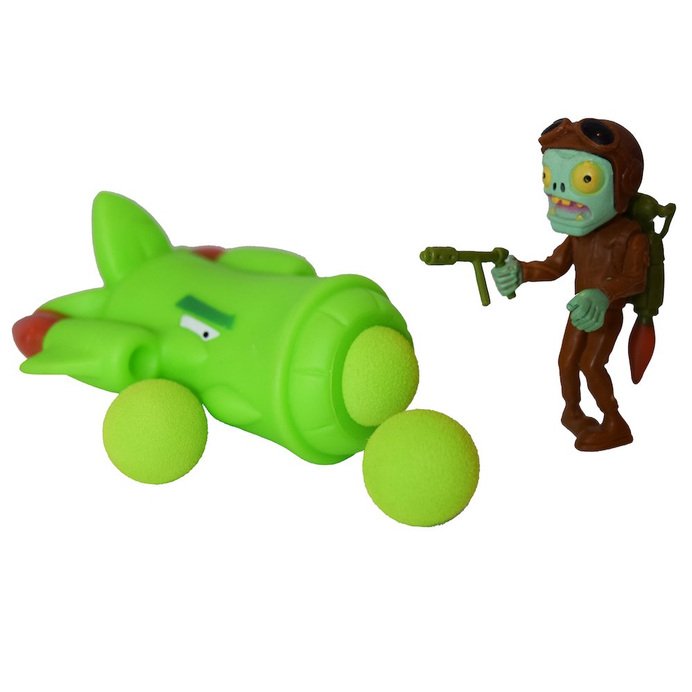 Party PVZ Plant Asparagus Fighter Plane Ball Popper Zombie Action Figure Toy