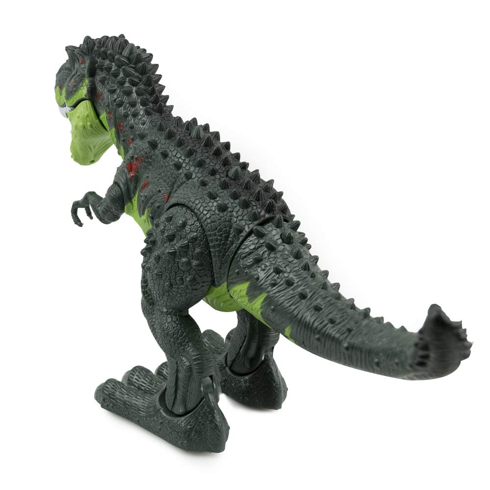 Walking Dinosaur T-Rex Toy Figure with Lights and Sounds Realistic Tyrannosaurus Dinosaur Toys for Kids Battery Operated Color May Vary (Green)
