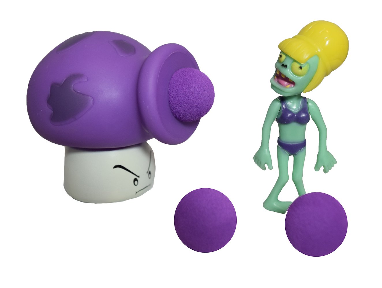Party PVZ Plant Fume-shroom Mushroom Ball Popper Zombie Action Figure Toy