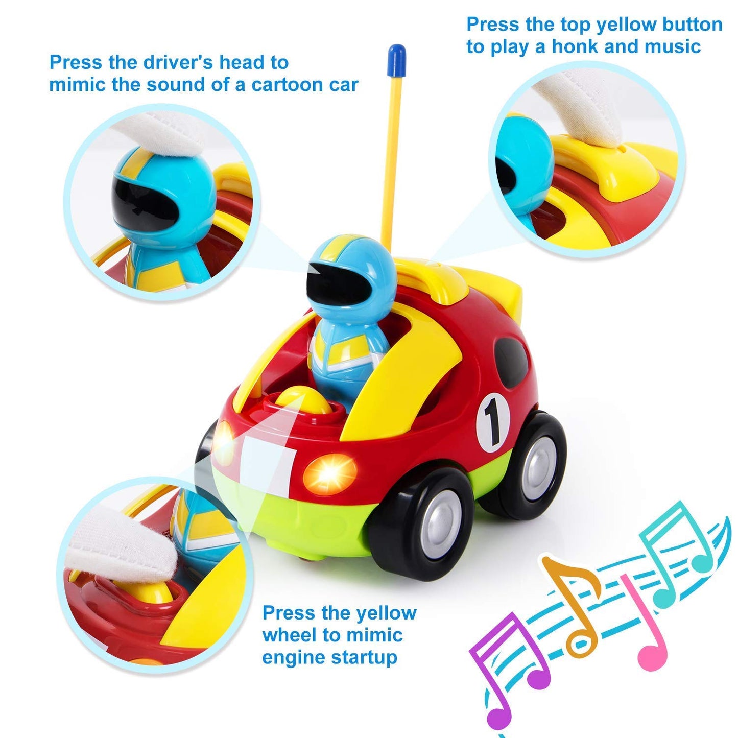 Cartoon R/C Race Car Radio Control Toy for Toddlers (English Packaging)