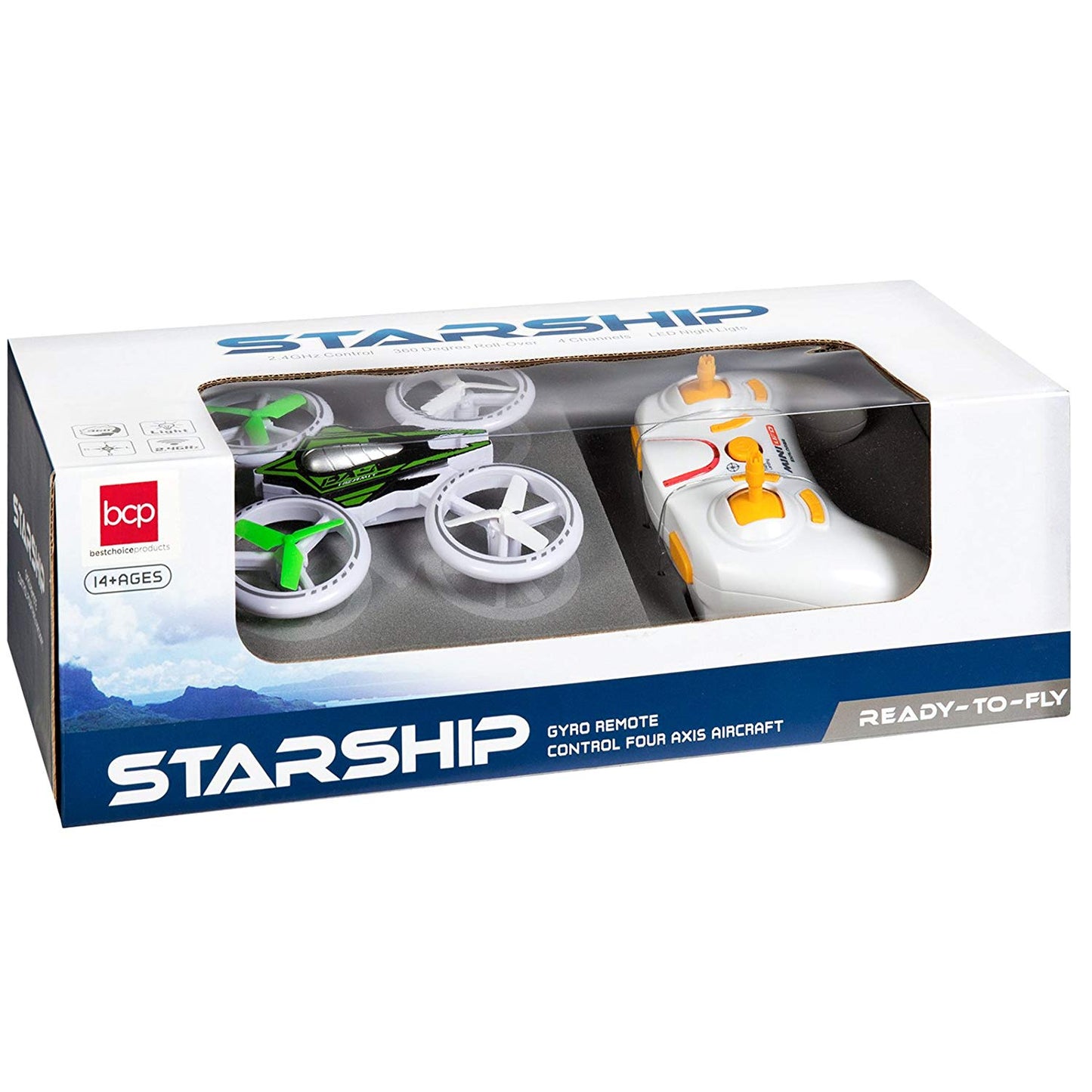 2.4GHz Remote Control Light-Up LED RC Drone Quadcopter UFO Star Ship w/ Altitude Hold -Multicolor