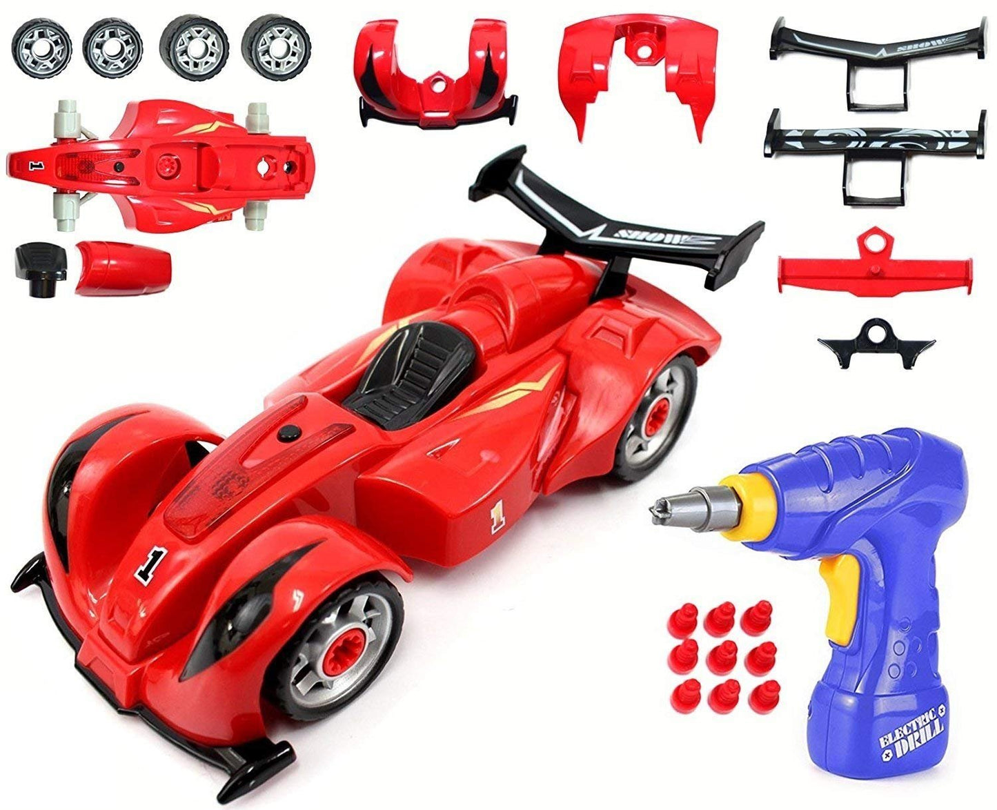 Kids Take Apart Toys | Build Your Own Formula Race Car Toy Vehicle Construction Playset | Realistic Sounds & Lights with Tools and Power Drill  (Formula)