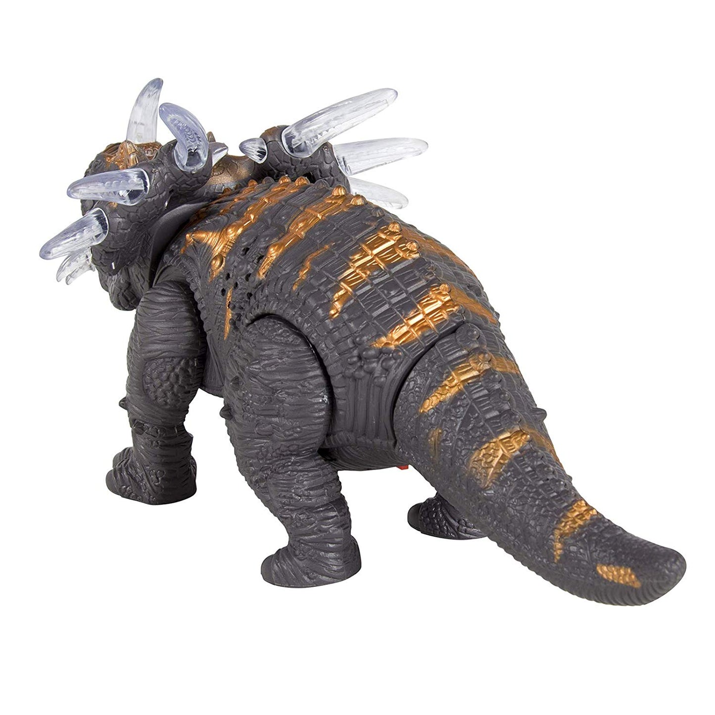 14in Kids Interactive Walking Moving Triceratops Dinosaur Animal RC Toy Figure w/ Lights, Sound