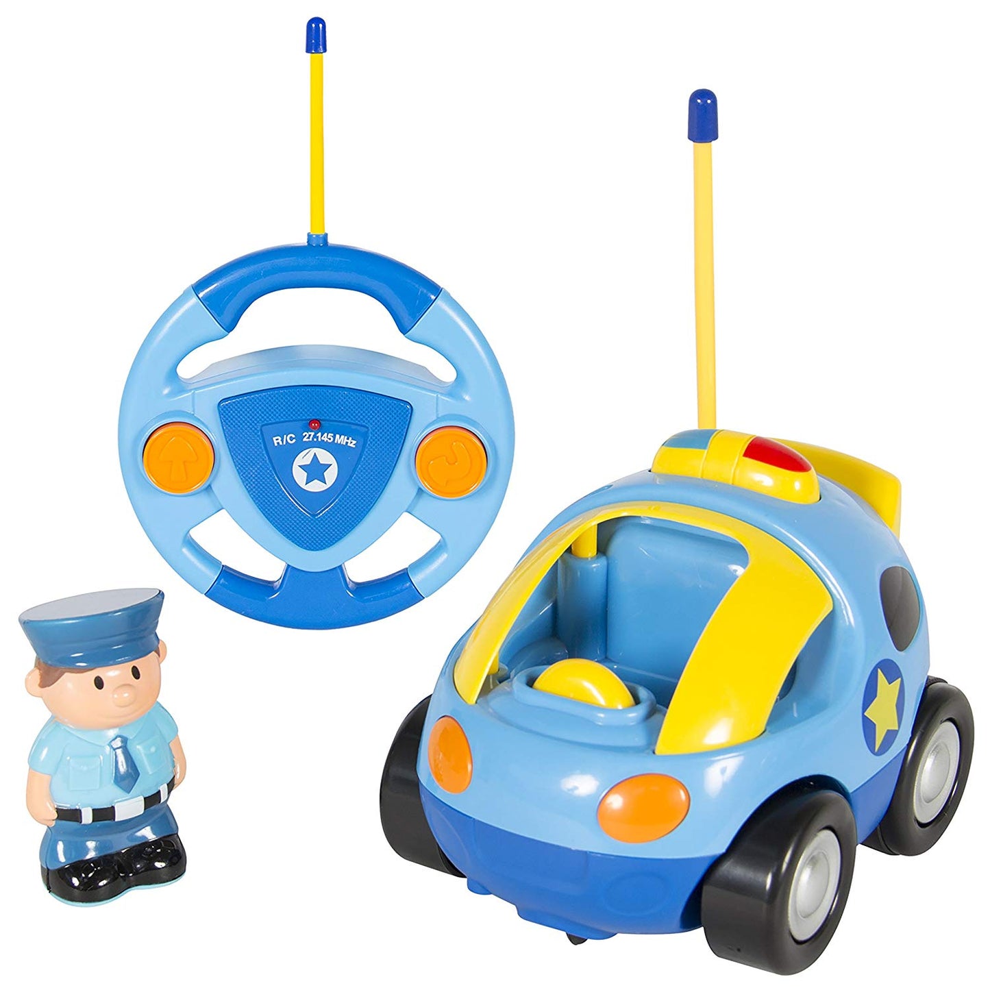 2-Channel Beginners Kids Remote Control Cartoon Police Car