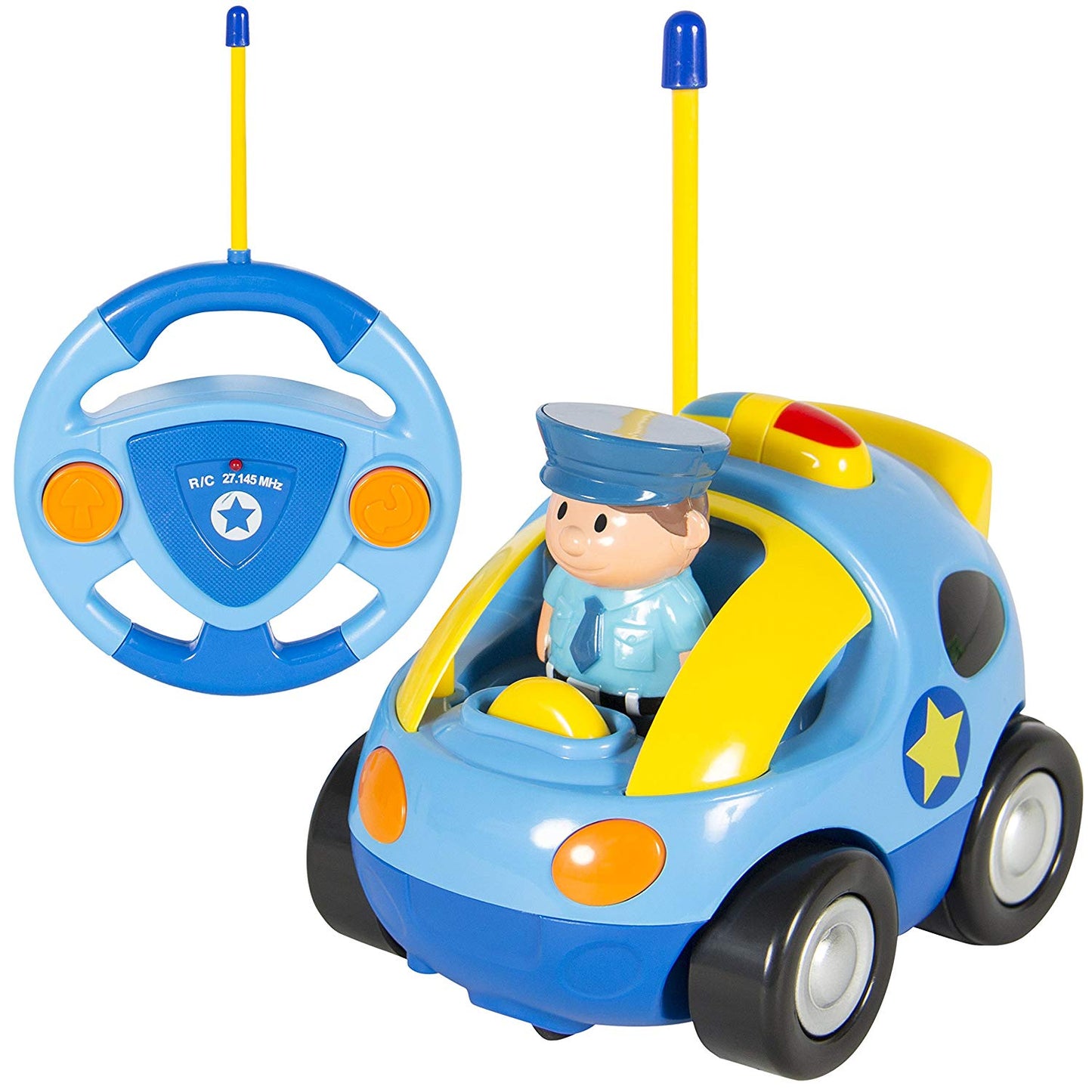2-Channel Beginners Kids Remote Control Cartoon Police Car