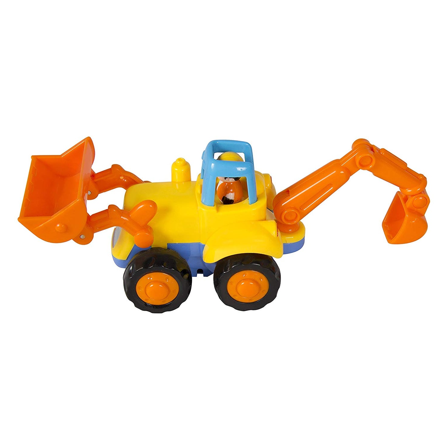 (Set of 4) Push and Go Friction Powered Car Toys,Tractor, Bull Dozer truck, Cement Mixer, Dump truck