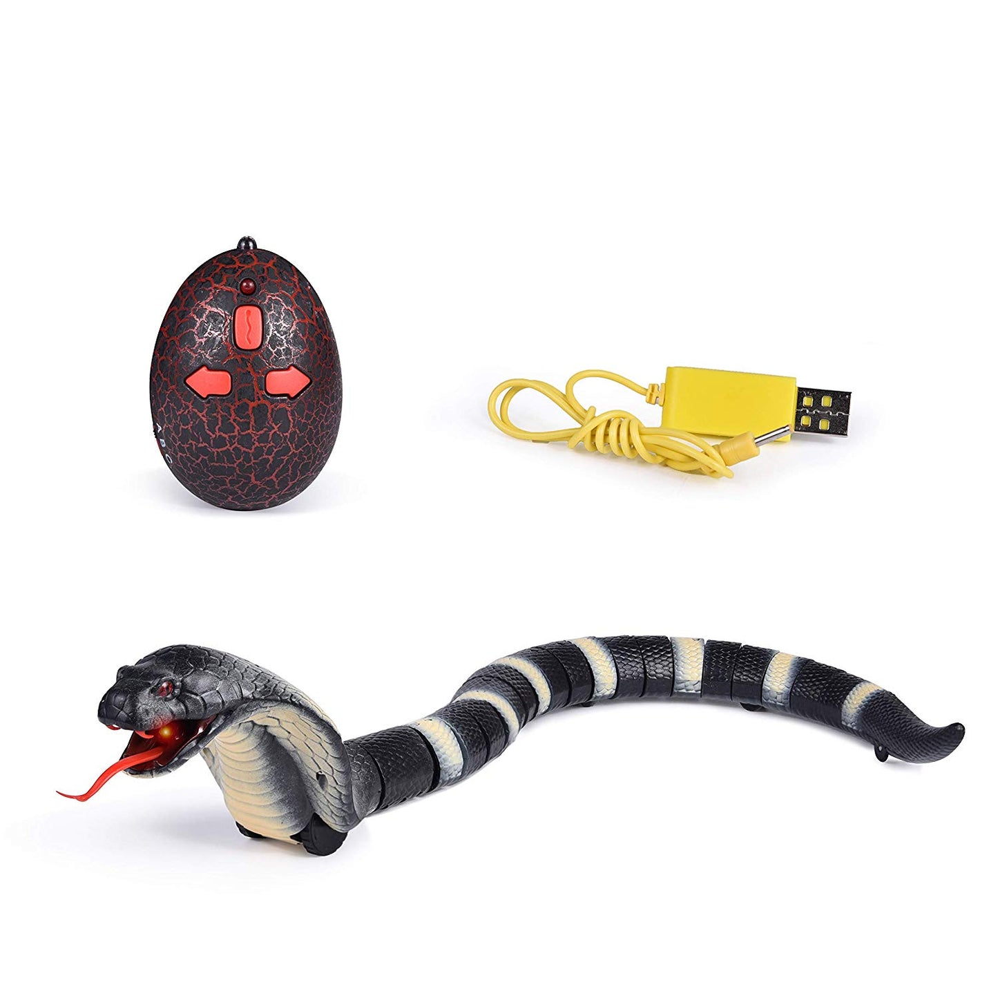 Remote Control Snake Toy, 17 Inch Rechargeable RC Realistic Snake Toy, Halloween Party Favors, Party Supplies