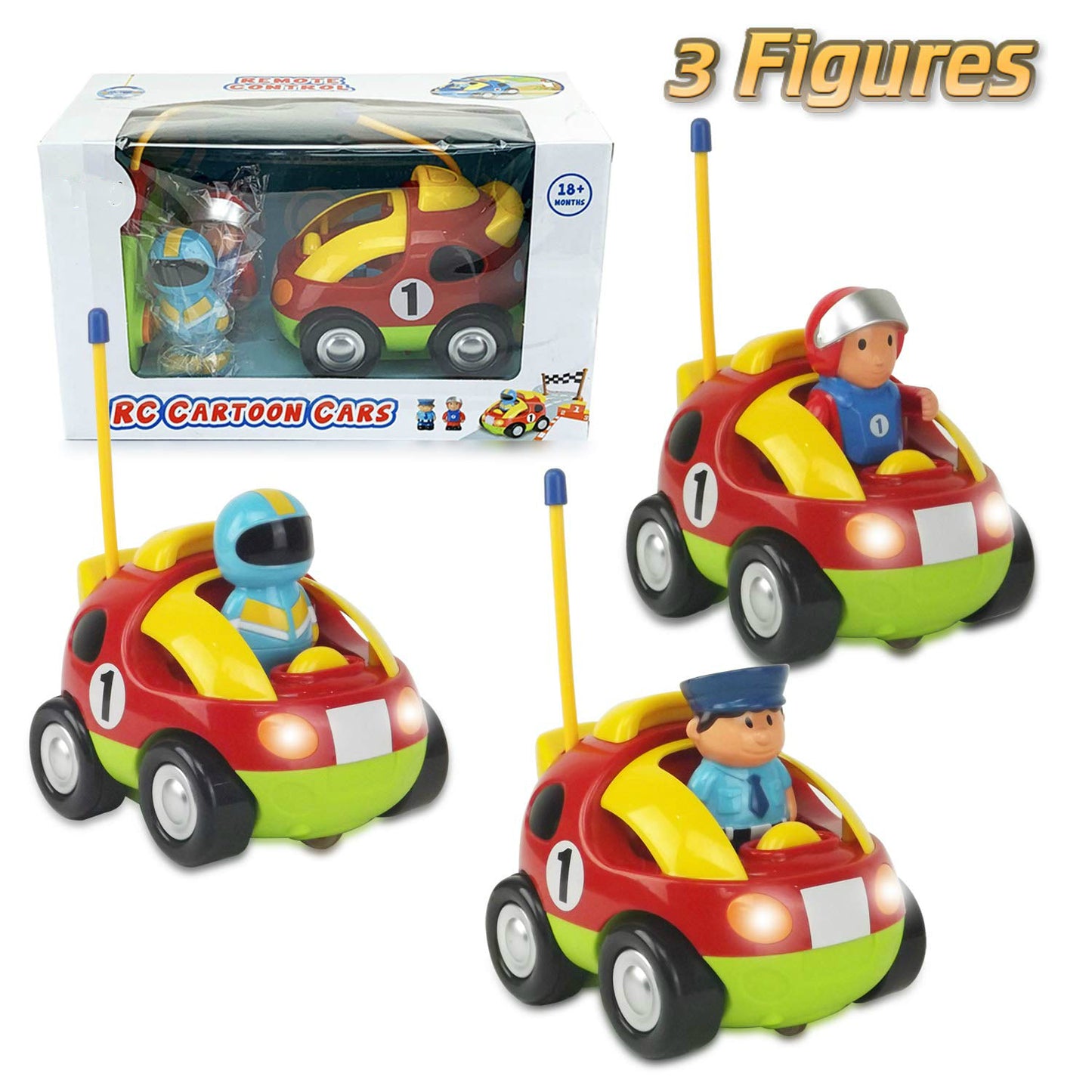 Cartoon R/C Race Car Radio Control Toy for Toddlers (English Packaging)