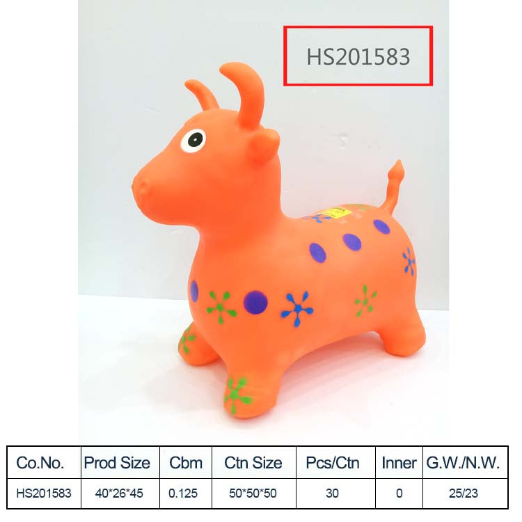HS201583, Yawltoys, 2019 New Holiday gifts Inflatable PVC Toy Bouncing Animal Ride-On Toys for kids