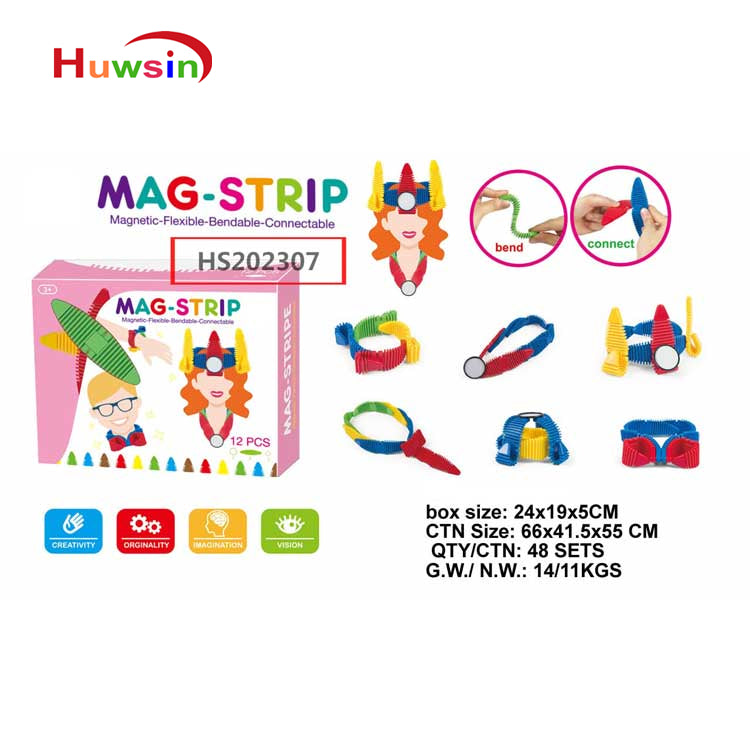 HS202307, Yawltoys, Flexible magnetic building block,12pcs, Educational toy
