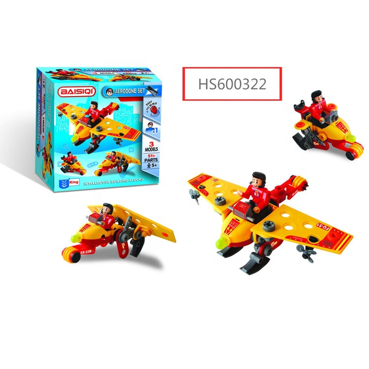 HS600322, Yawltoys, High Quality Airplane block DIY toy for kids