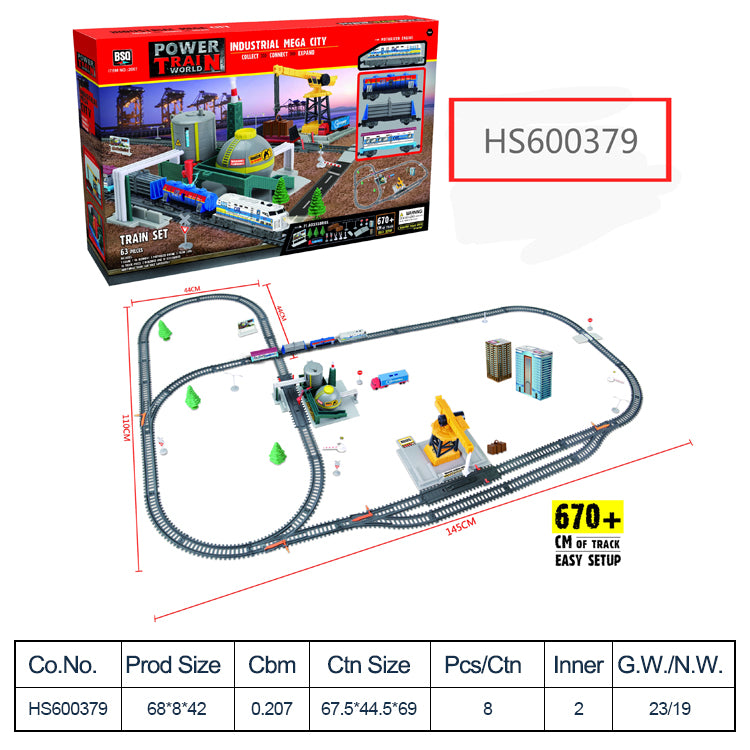 HS600379, Yawltoys, Top Quality Plastic Train Sets Building Toy for kids