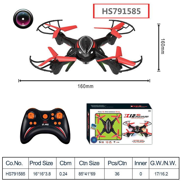 HS791585, Yawltoys, Wholesale kids toy plastic RC drone with remote control