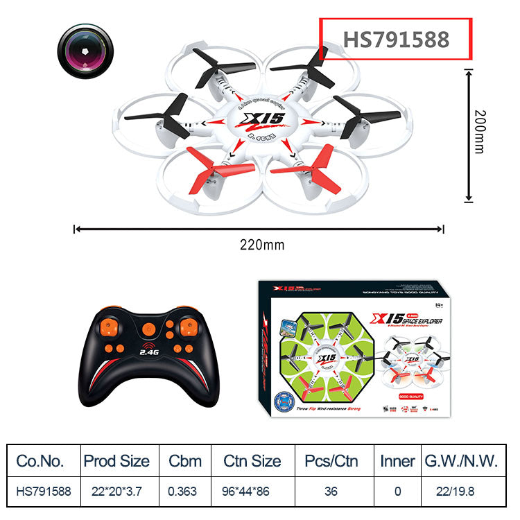 HS791588, Yawltoys, RC Drone Colorful Drone Flying Toy for Kid