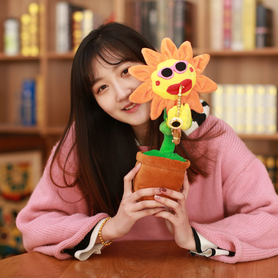 Sun Flower Music Dancing Singing Electric Stuffed Plush Toys Soft Dolls Enchanting Flower Funny Gift For Kids Birthday 20F0607