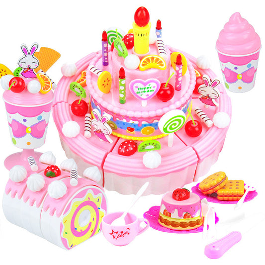 _ children play toy toy house DIY acousto-optic toy cake slice