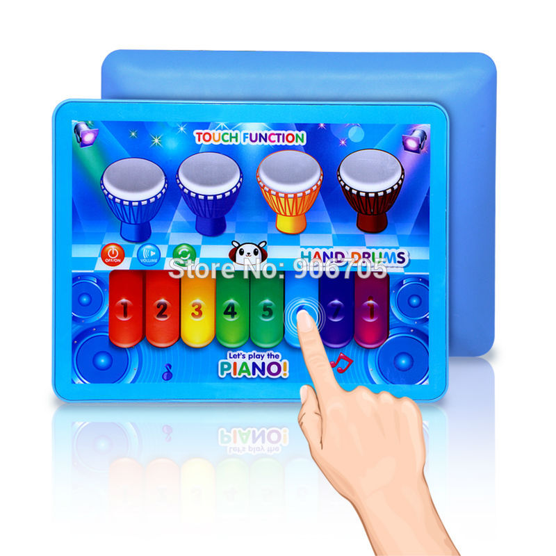 Toy pad Tablet Educational Electronic Toy Learn baby laptop,YPad baby piano musical drums toys tablet for kids,2 colors