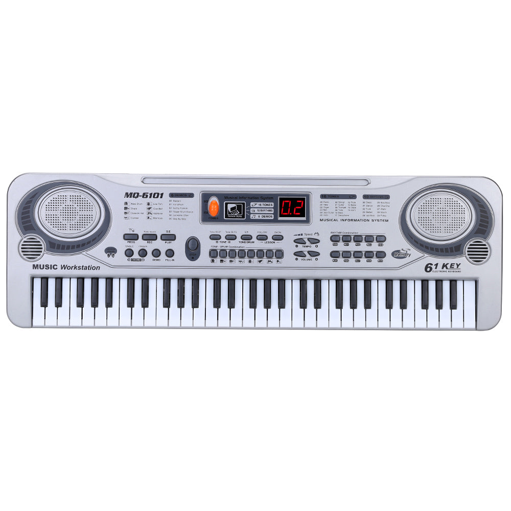 61 Keys Electronic Keyboard Piano LED Music Toy with Microphone 21" Educational Electone Christmas Gift for Children EU Plug