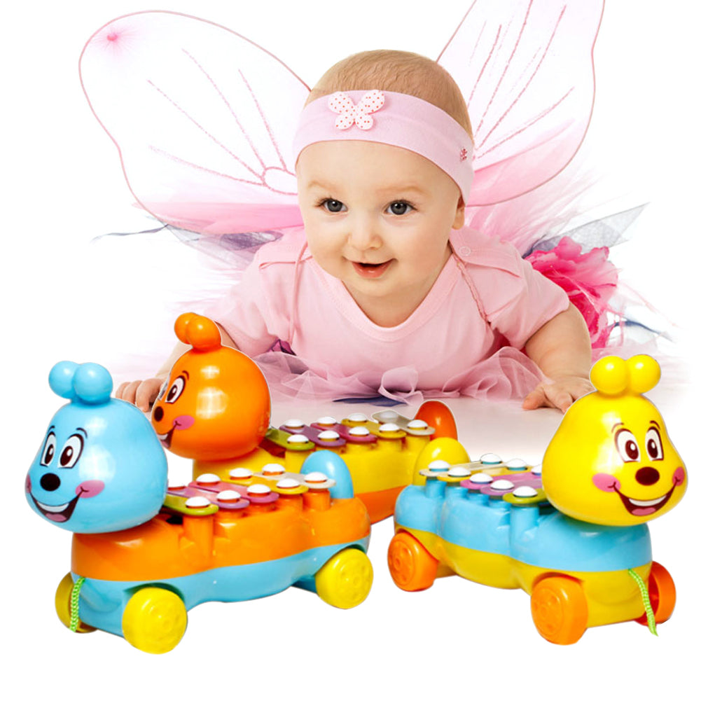 Musical Instrument Cartoon Animal Toy Caterpillar Glockenspiel Baby Kids Baby Birthday Gift 5 Scales Music Toy Drawable Toy