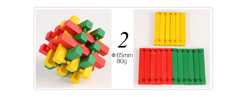 Kong Ming Luban Lock Chinese Traditional Toy Unique 3D Wooden Puzzles Classical Intellectual Wooden Cube Educational Toy gift