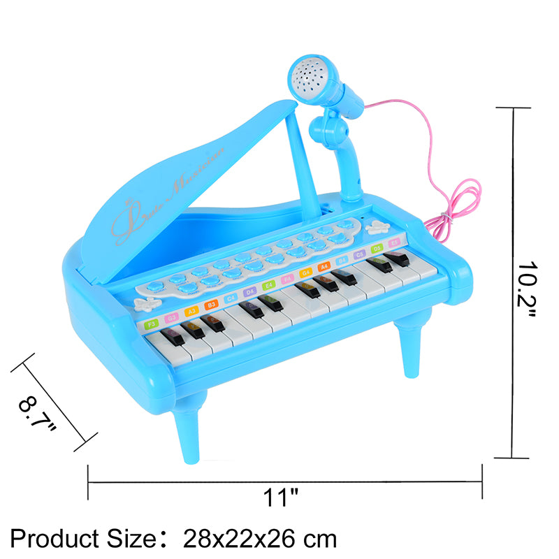 BAOLI Piano Keyboard Toy 24 Keys Pink Electronic Musical Multifunctional Instruments with Microphone