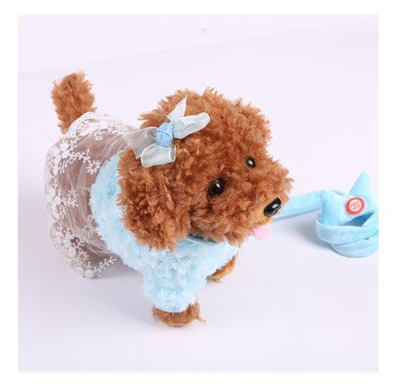 Electric leash dog  Miss Teddy  Plush Toys Music machinery remote control Leash  dog electronic toys  For girls free shipping
