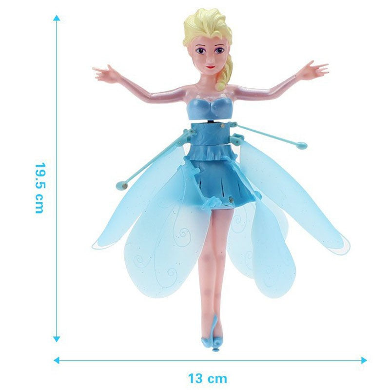 Flying Fairy Elsa Doll With Music Toy Infrared Induction Control Flying Dolls For Girls Remote Control Toys Christmas Gift XD204