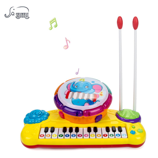 SHUNHUI Electronic Piano Keyboard Baby Toy Musical Instruments for Kids Beating Knocking Hand Drum Light Children Education Toys