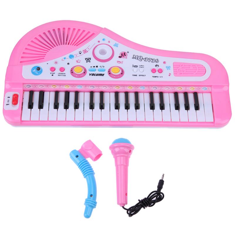 Multifunction 37 Keys Electronic Piano Kids Musical Toy with Recharged Mic Children Keyboard Musical Instrument Learning Toys