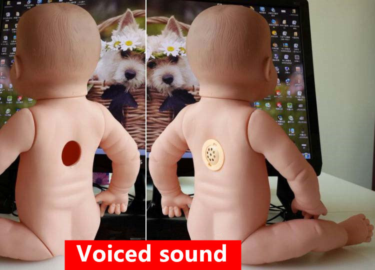 heya 41CM Baby Kids Reborn Baby Doll Soft Vinyl Silicone Lifelike Sound Laugh Cry Newborn Baby Toy for Boys Girls Birthday Gift