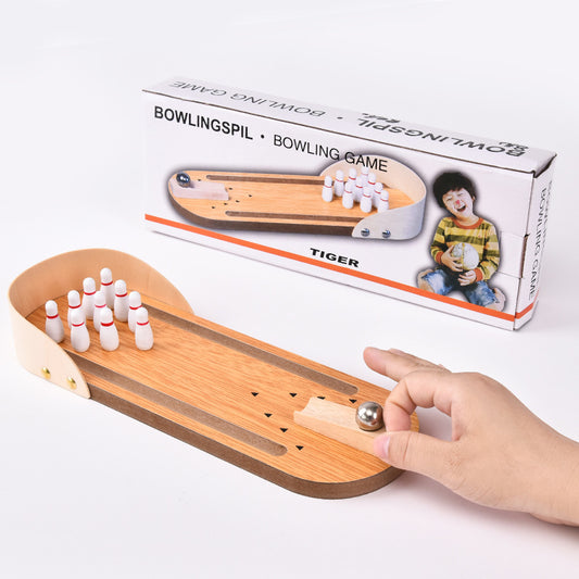 Mini Wooden Desktop Figurines Miniatures Bowling Game Teenager Interesting Finger Game Relieves Anxiety Gift For Children Adults