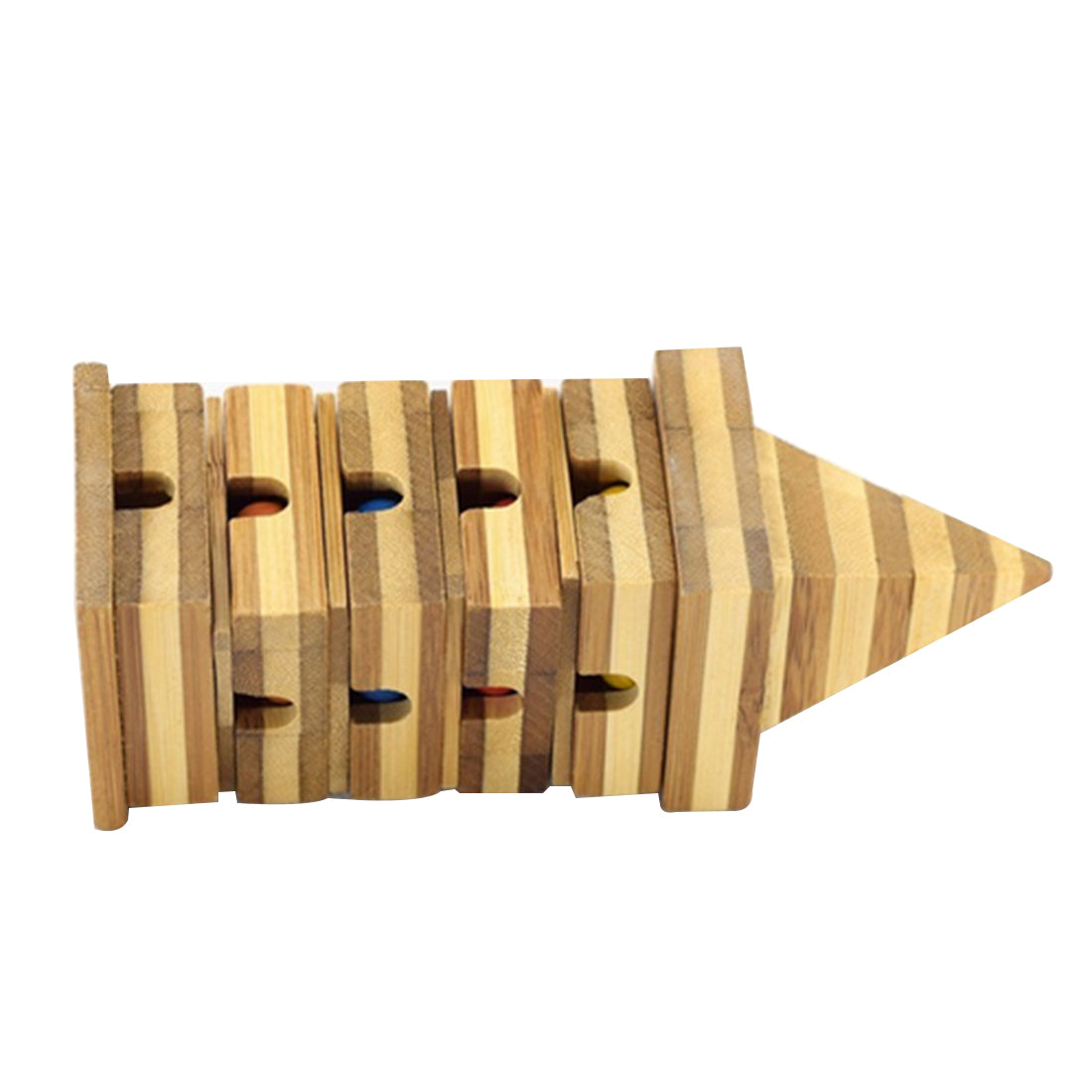 Bamboo Pyramid Design Kong Ming Lock Table Game Children Learning Educational Toys