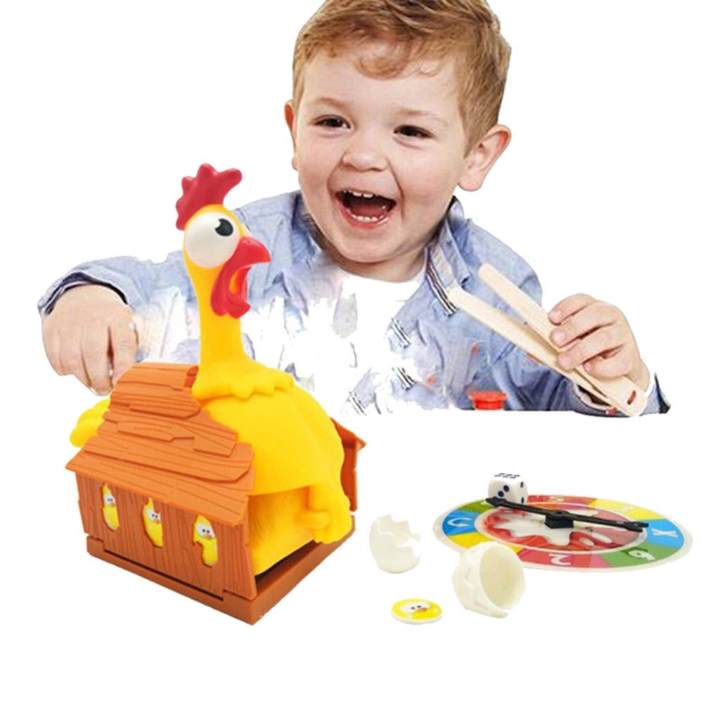 Funny Gags Game Toys Chicken Laying Egg Game Turntable Lucky Chicken Screaming Hen Toy Family Friends Interactive Desktop Game