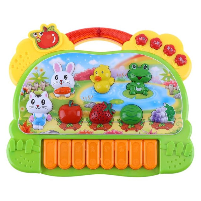 Cute Plastic Electronic Piano Music Sound Instrument Cartoon Animal Baby Infant Songs Playing Type Piano Early Educational Toy