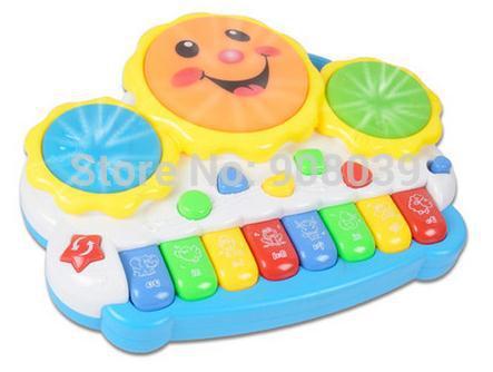 Free Shipping  Animal Farm  Piano Music  Toy   Light-up Music Smile  Hand Drum  Childhood Learning Toys  Musical