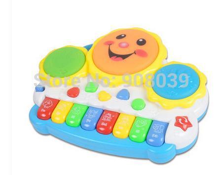 Free Shipping  Animal Farm  Piano Music  Toy   Light-up Music Smile  Hand Drum  Childhood Learning Toys  Musical
