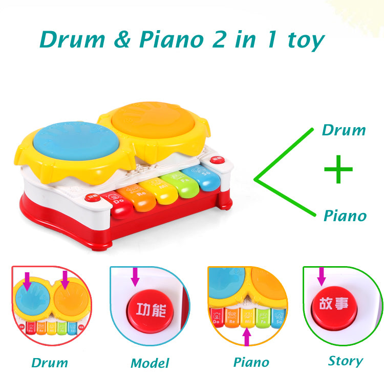 Plastic Electronic Toys for Children Drums Music Toys Baby Piano Toy for Kids Educational Toys Birthday Christmas Gift TY30