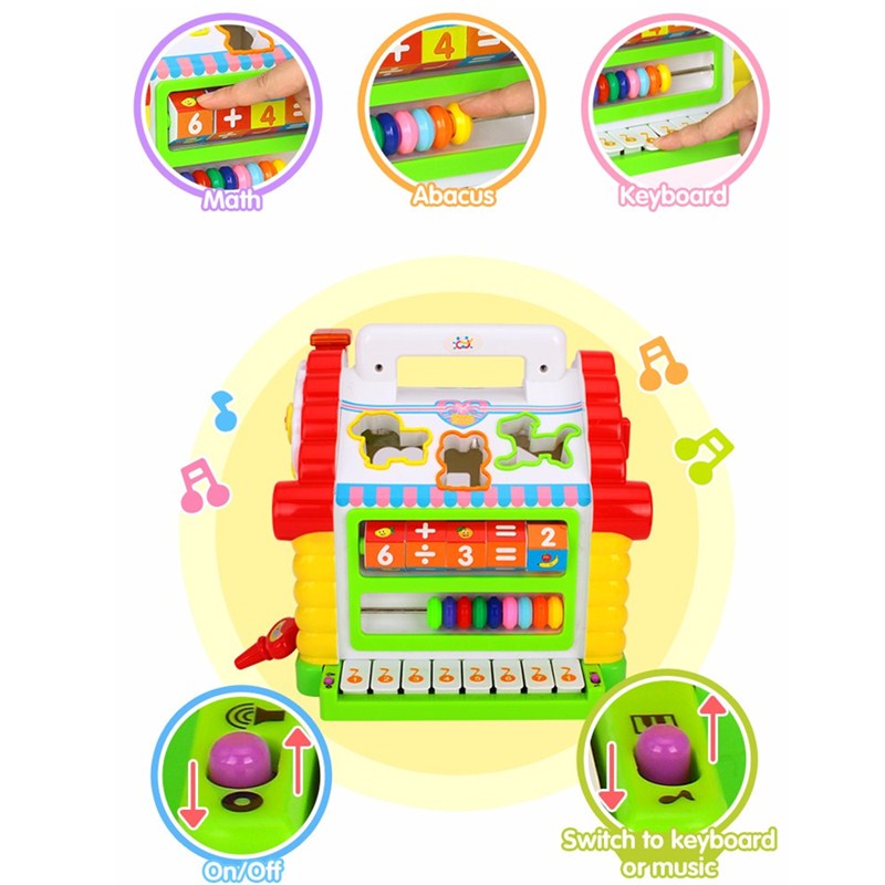 Refinement Multifunctional Musical Toys Baby Fun House Musical Electronic Geometric Blocks Sorting Learning Educational Toy L787