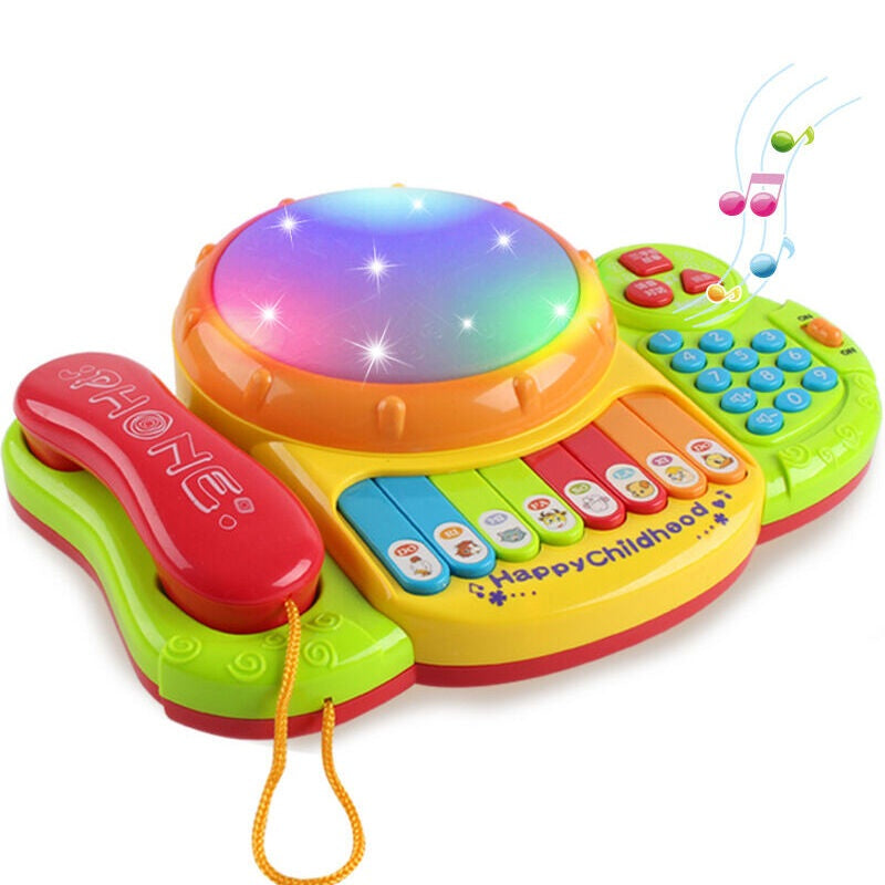 Baby Music Drum Toys Learning Development Musical Keyboard Piano Telefoon Drum Children Song Story Early Educational Toys